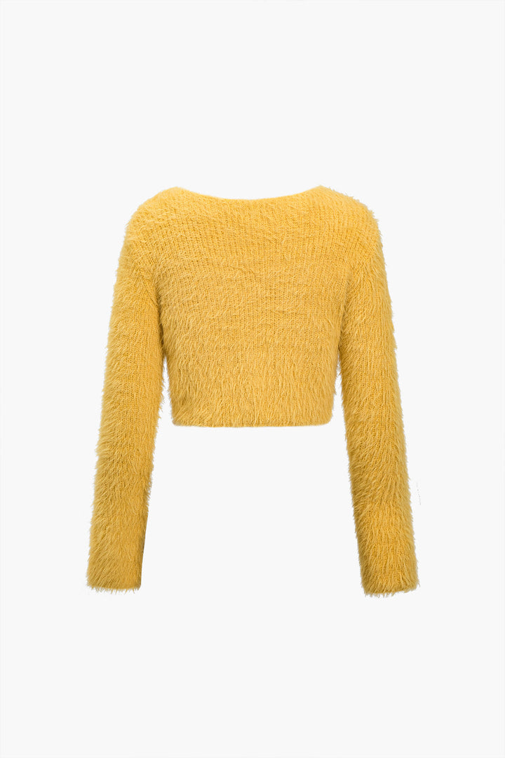 Faux Fur Sweater Long-Sleeve Top