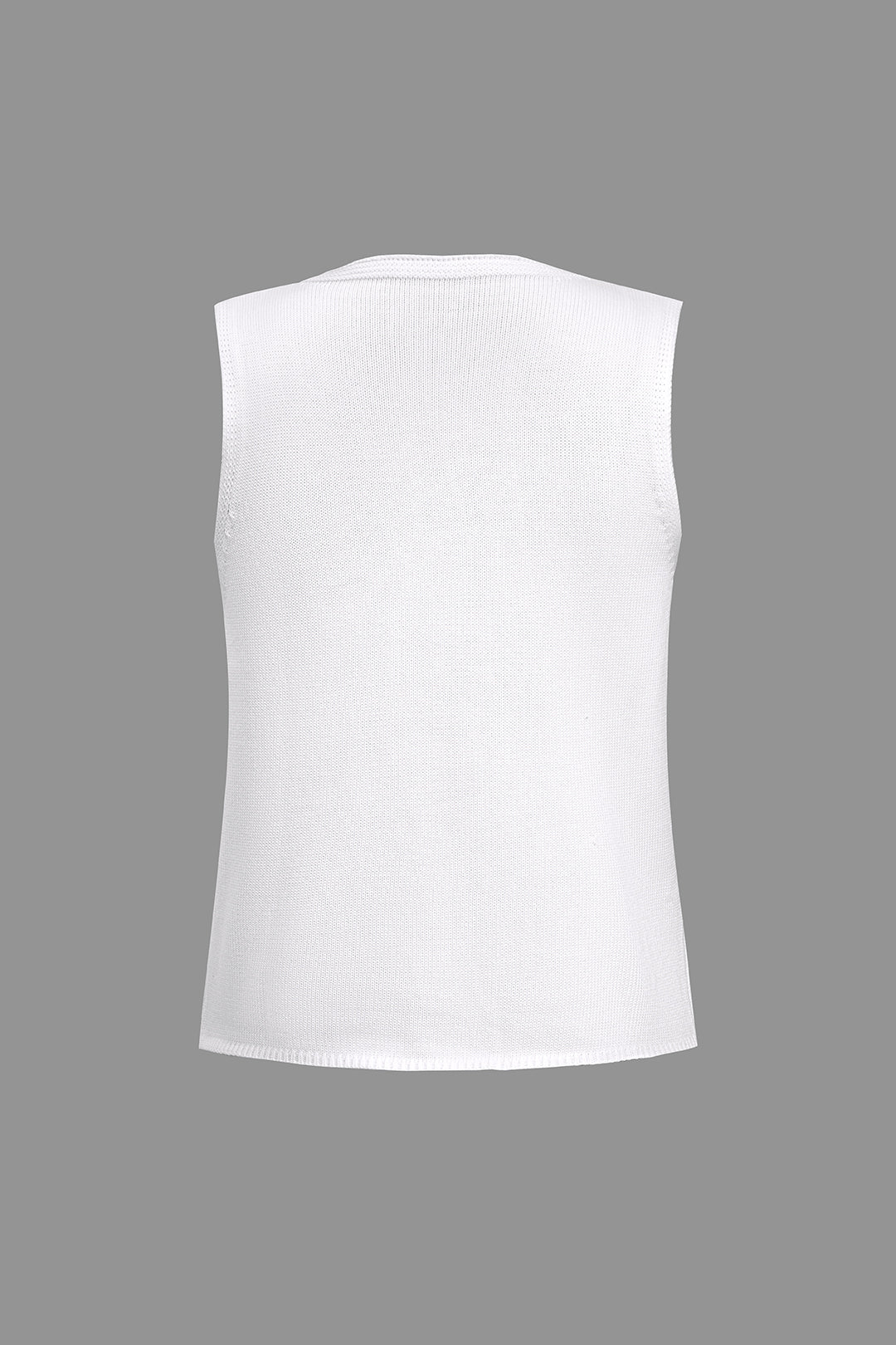 Solid Tie Front Knit Vest