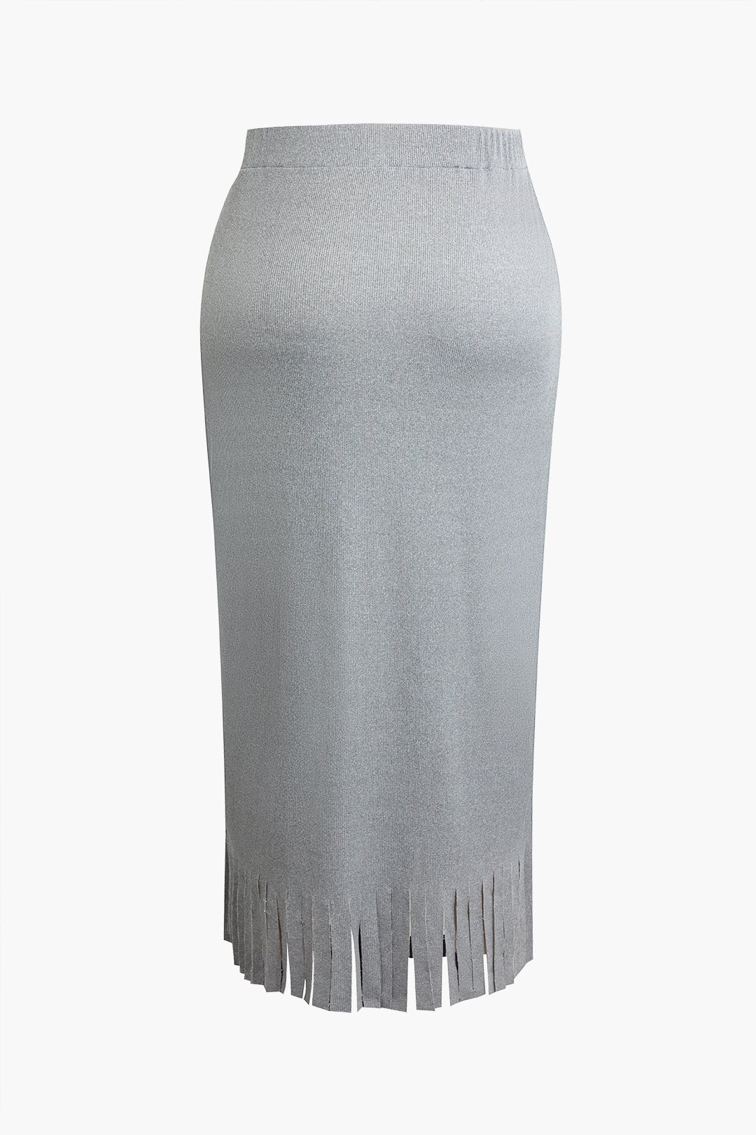 Plus Size Asymmetrical Strap Crop Top And Fringe Wrap Skirt Set