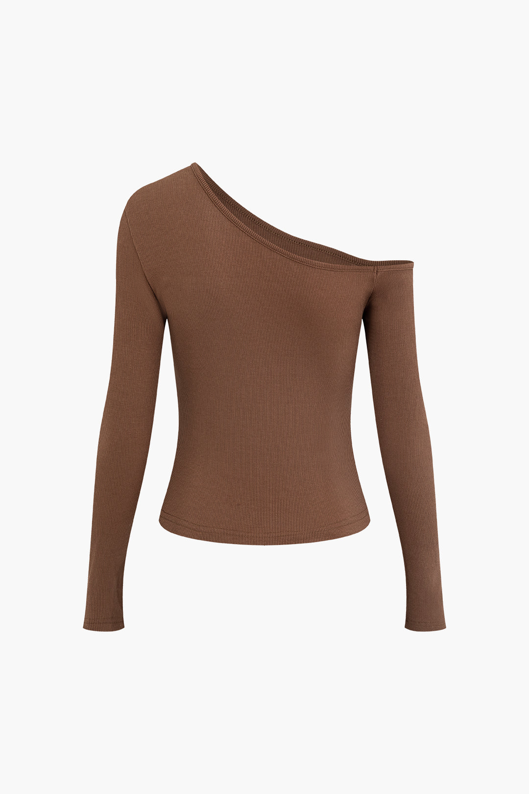 Solid Cut Out Asymmetrical Long-Sleeve Top