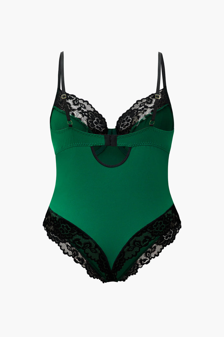 Plus Size Lace Bustier Lingerie Bodysuit