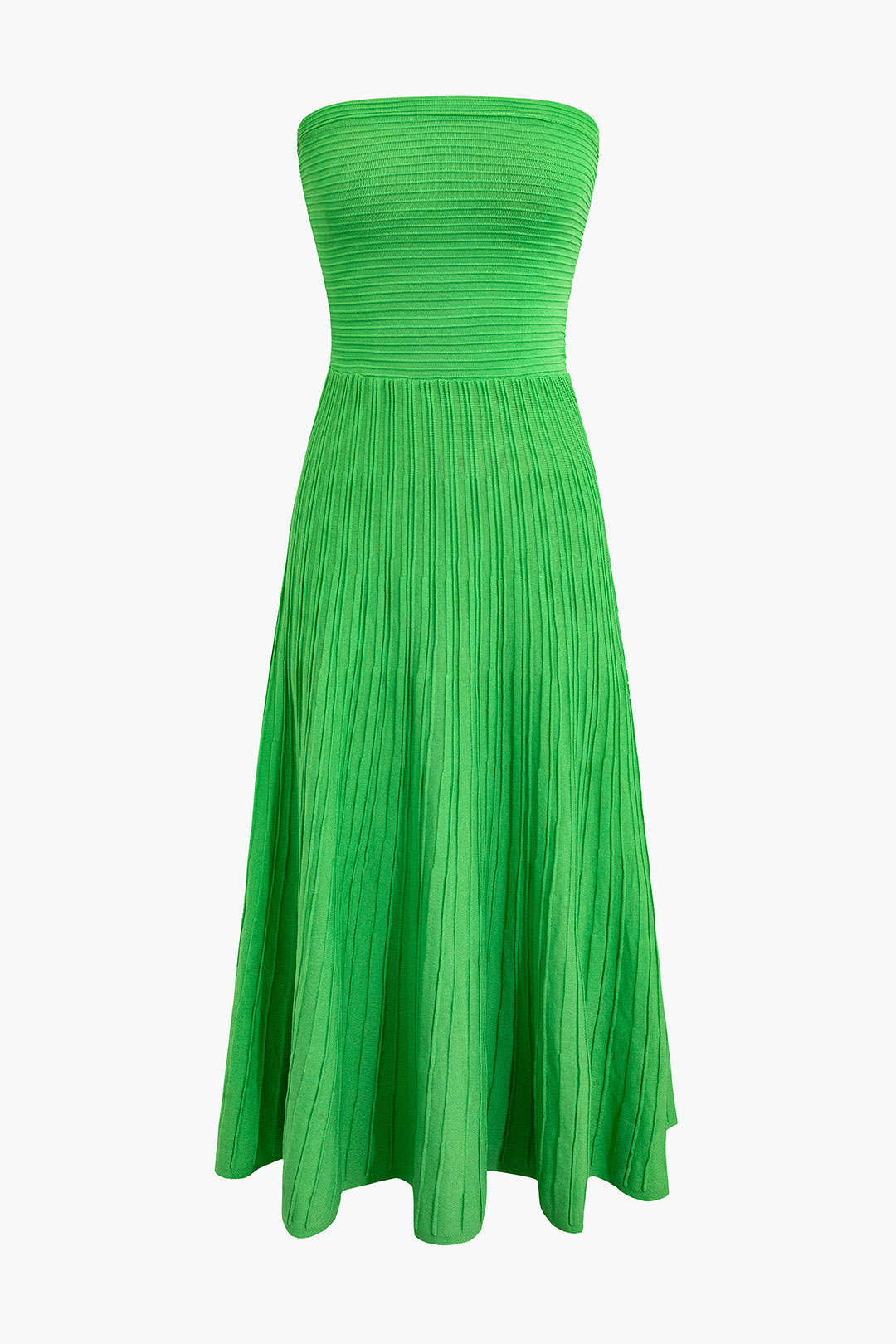 Solid Strapless Knit Maxi Dress