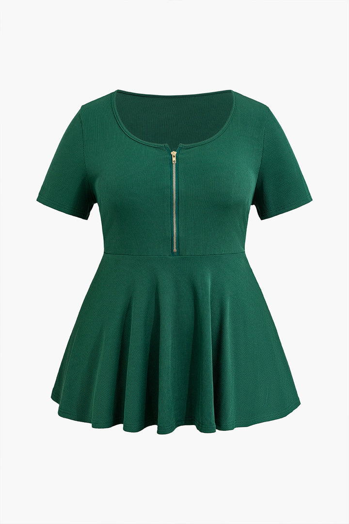 Plus Size Zipper T-Shirt