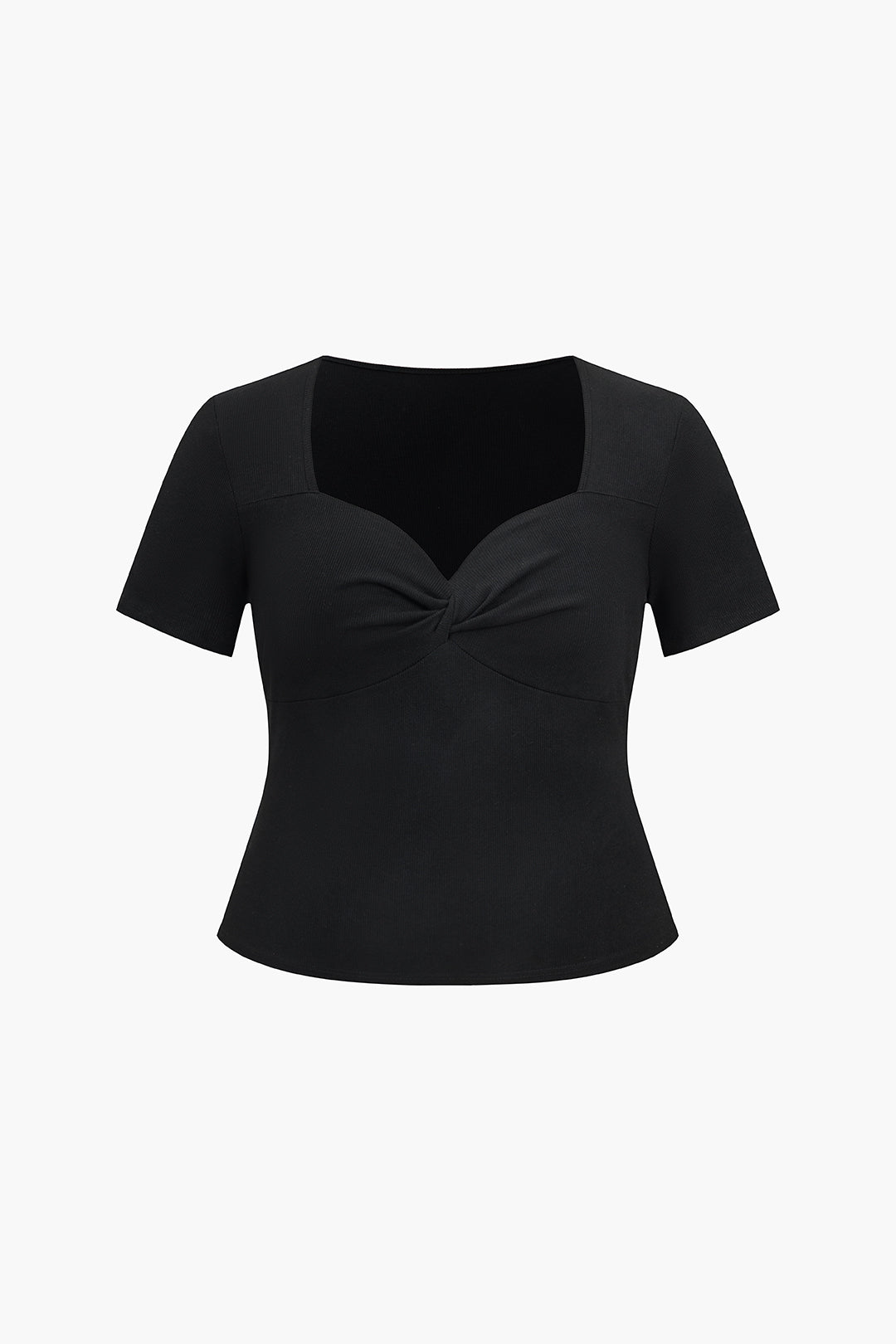 Plus Size Solid Twist Knot T-Shirt