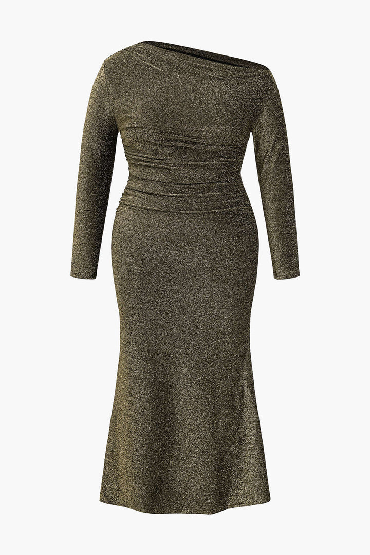 Plus Size Glitter Bodycon Maxi Dress
