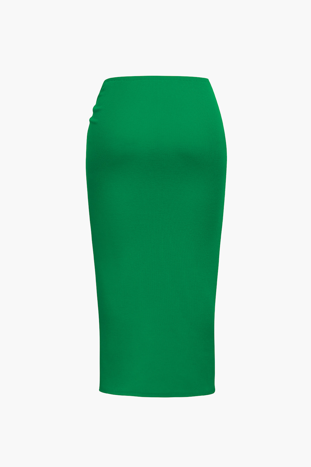 Plus Size Knot Side Slit Knit Midi Skirt