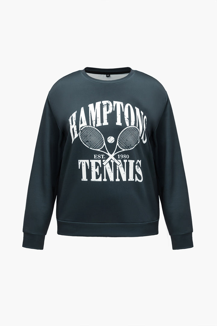 Plus Size Letter Print Loose Sweatshirt