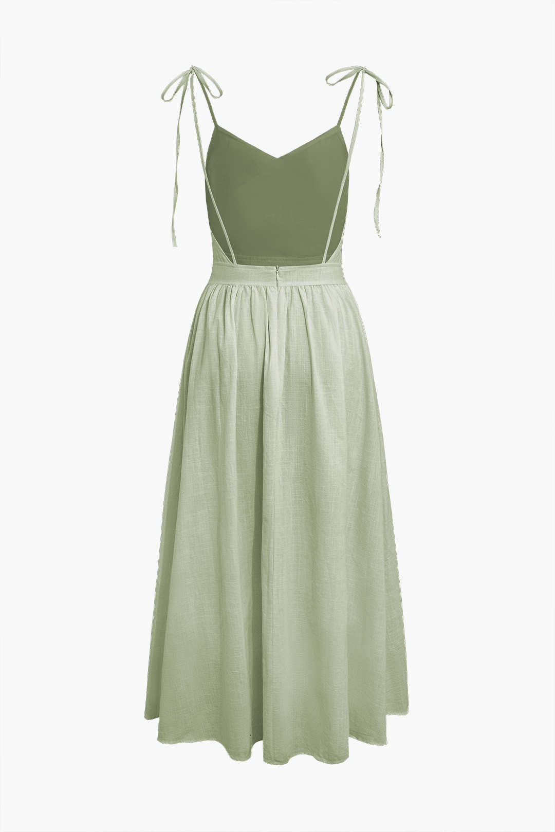 Tie Strap Backless Pleated Maxi Dress