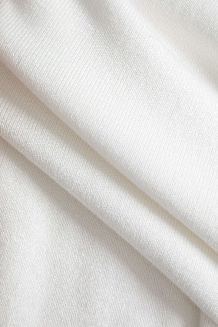 Knit Contrast Whipstitching Long-Sleeve Top
