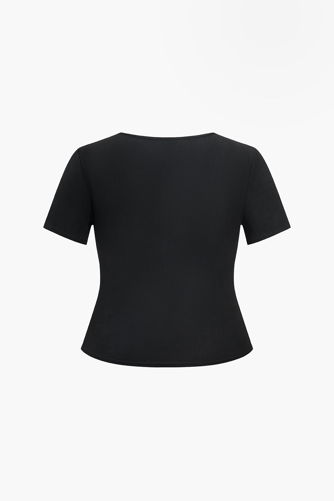 Plus Size Solid Twist Knot T-Shirt