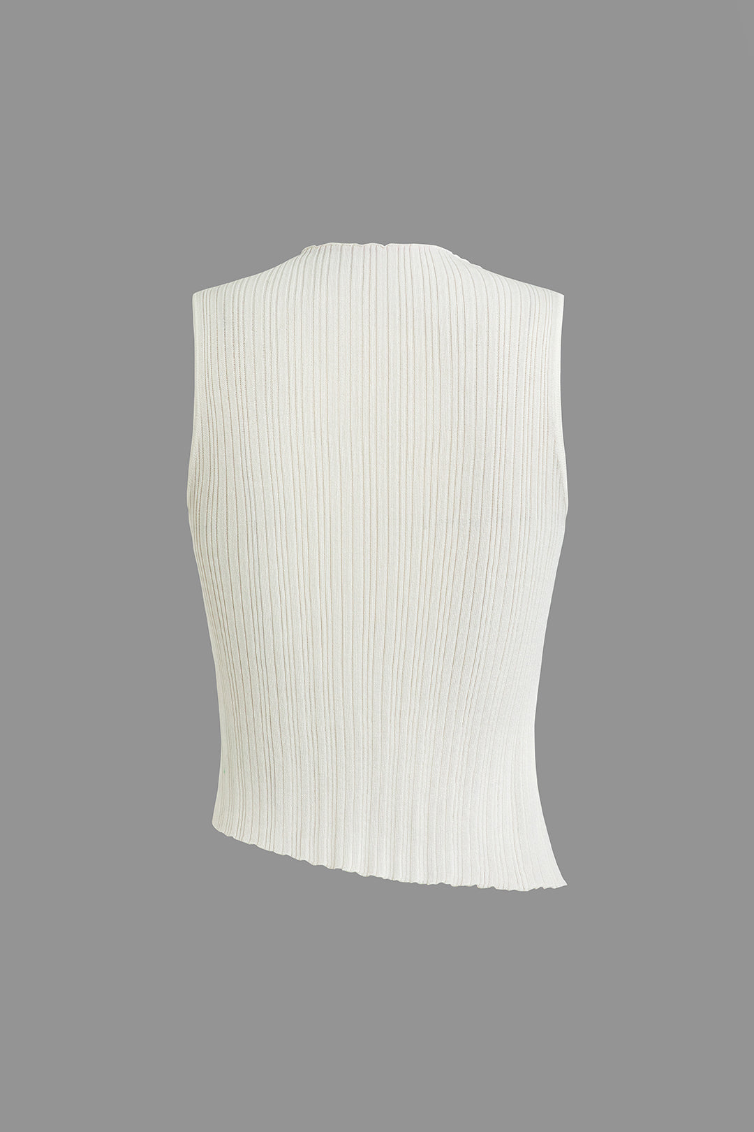 Solid Knit Slit Asymmetrical Tank Top