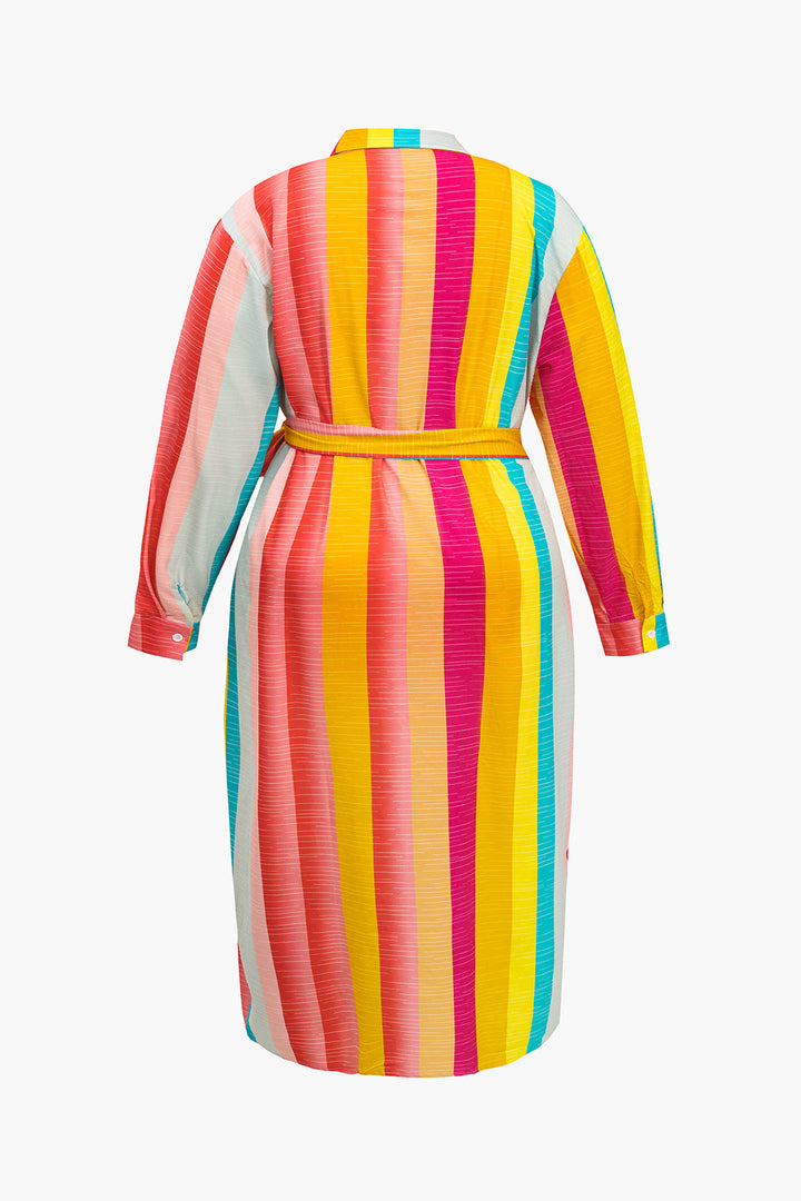 Plus Size Stripe Knot Midi Dress