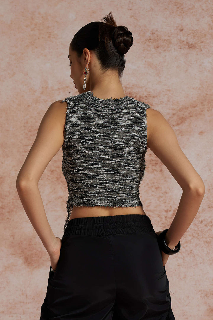 Solid Knit Fringe Tank Top