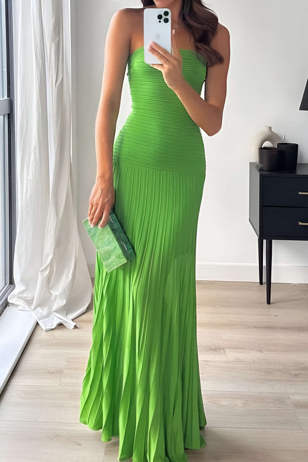 Solid Strapless Knit Maxi Dress