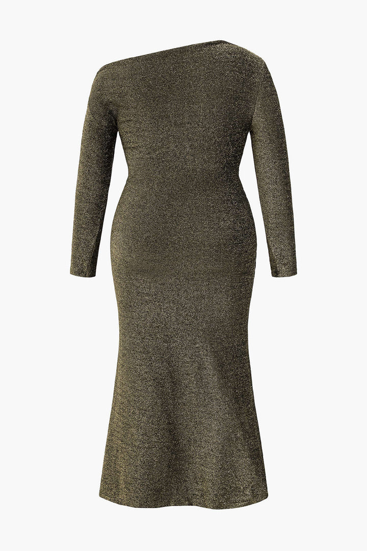 Plus Size Glitter Bodycon Maxi Dress