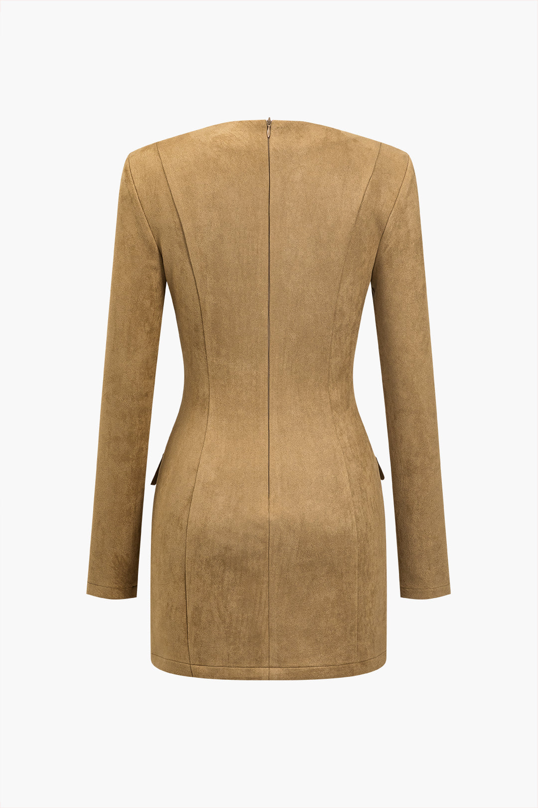 Solid Tie Front Drawstring Mini Dress