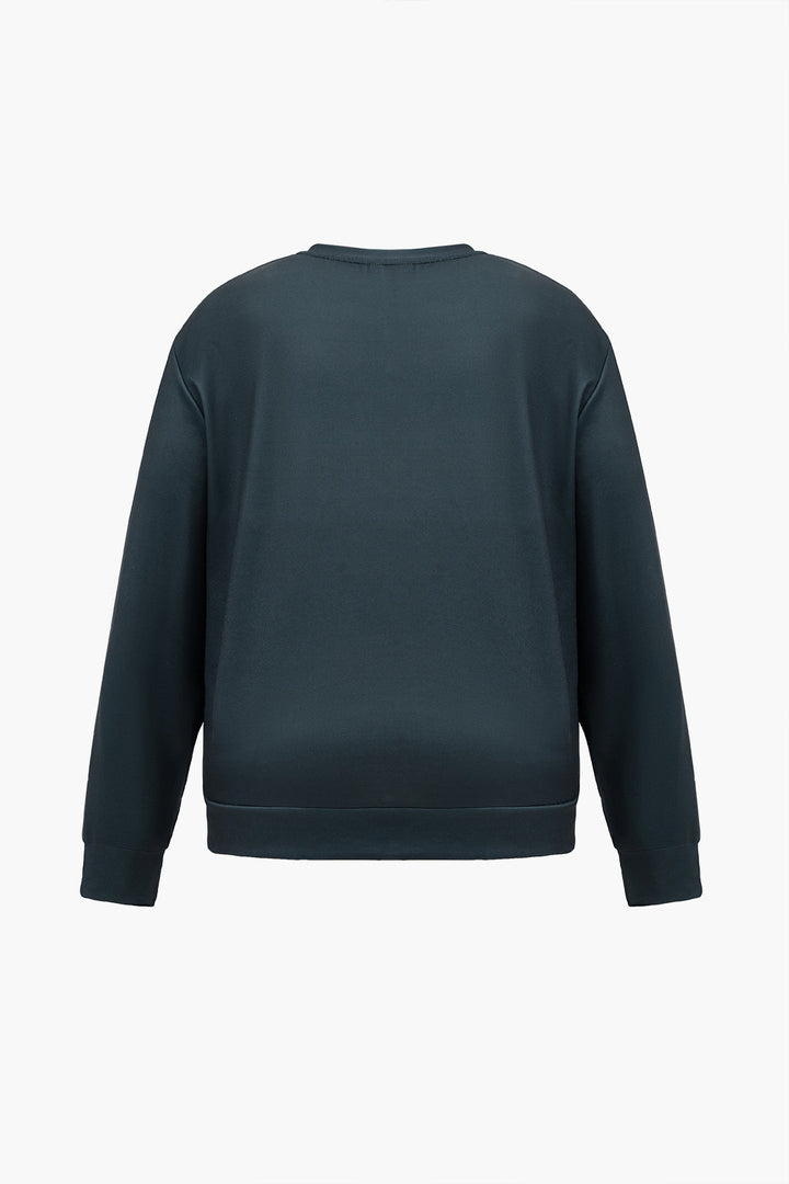 Plus Size Letter Print Loose Sweatshirt