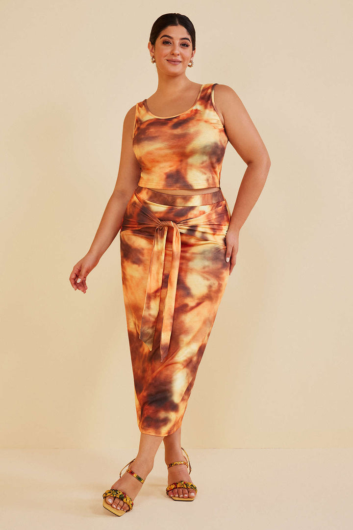Plus Size Tie Dye Skirt Set