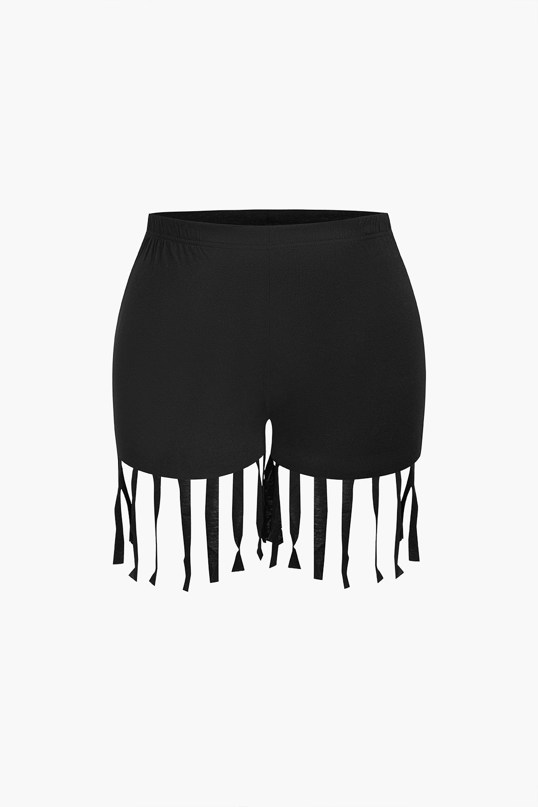 Plus Size Top And Fringe Shorts Set