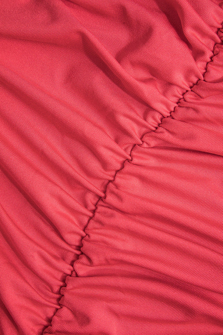 Plus Size Solid Ruched Midi Dress