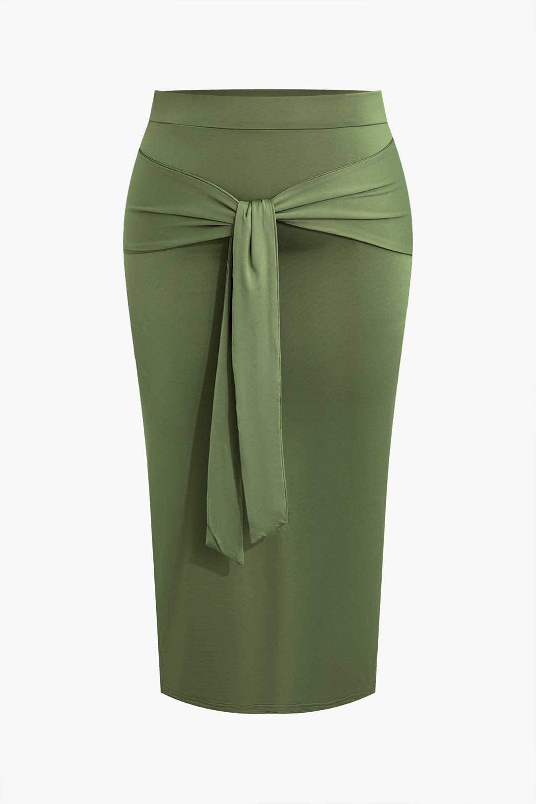 Plus Size Tank Top and Skirt Set With Tie Detail