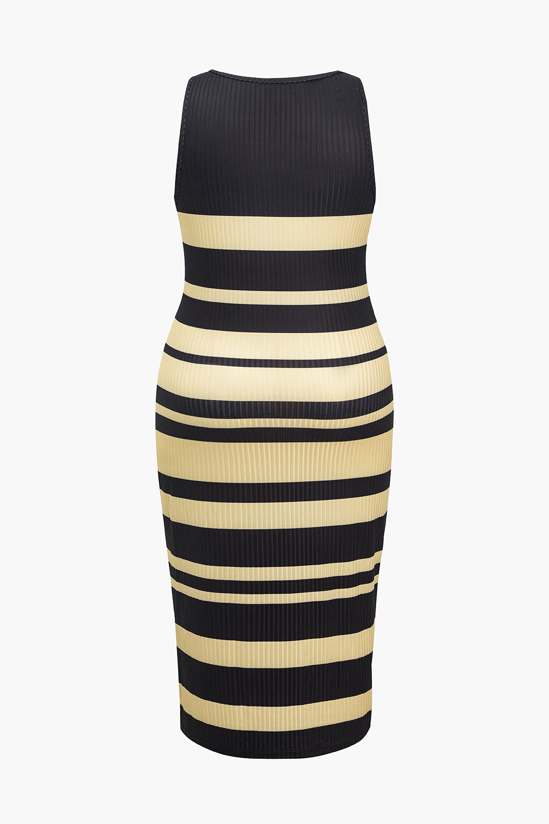 Plus Size Stripe Tank V-neck Midi Dress