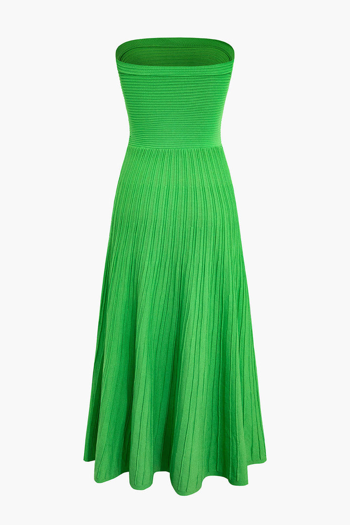 Solid Strapless Knit Maxi Dress