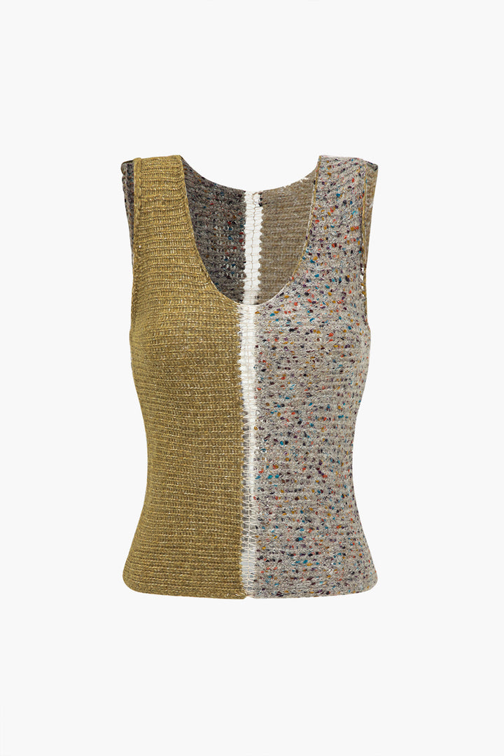 Solid Knit Cut Out Tank Top